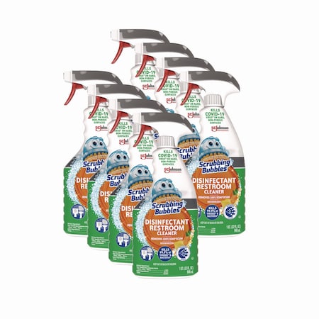 Scrubbing Bubbles Disinfectant Restroom Cleaner, Citrus Scent, 32 oz Spray Bottle, 8PK 334879